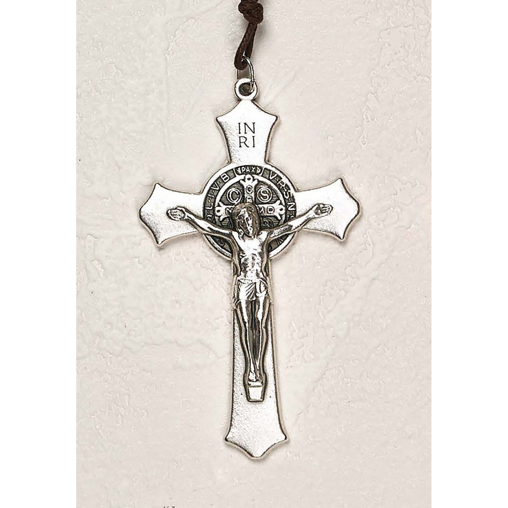 Saint Benedict Decorative Silver Tone Crucifix - Pack of 3