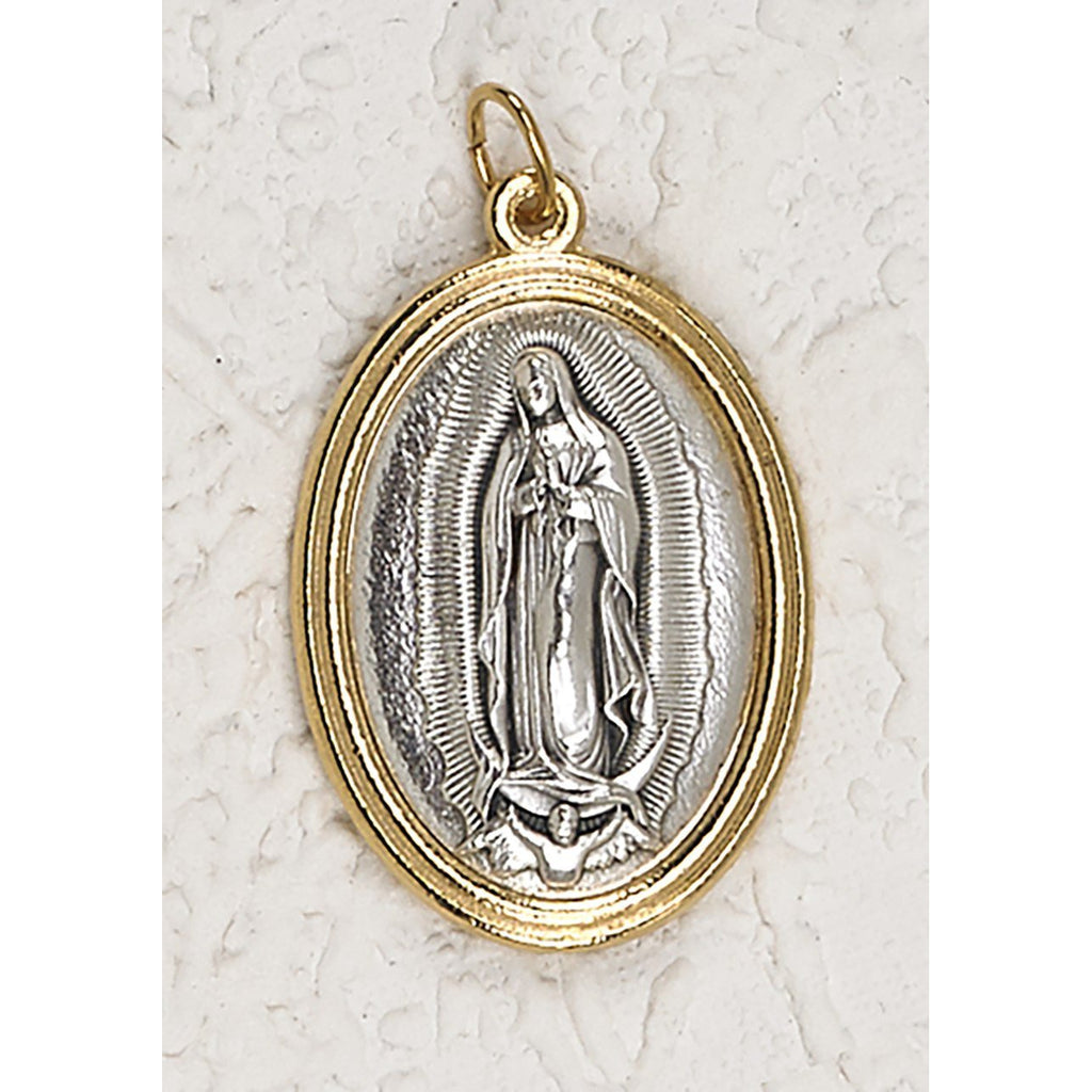 Lady of Guadalupe - Silver/Gold Tone 1-1/2 Inch Medal - Pack of 12