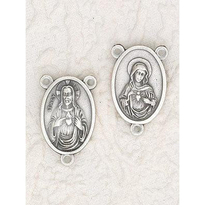 Twin Hearts Rosary Center - Oval - Pack of 25