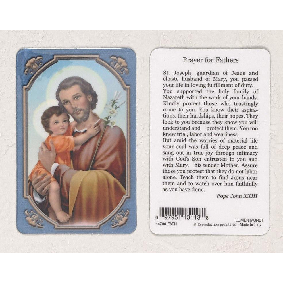 Daily Inspiration Plastic Prayer Card - Saint Joseph - Father - Pack of 25