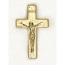 Crucifix Lapel Pin - Gold Tone - Pack of 25
