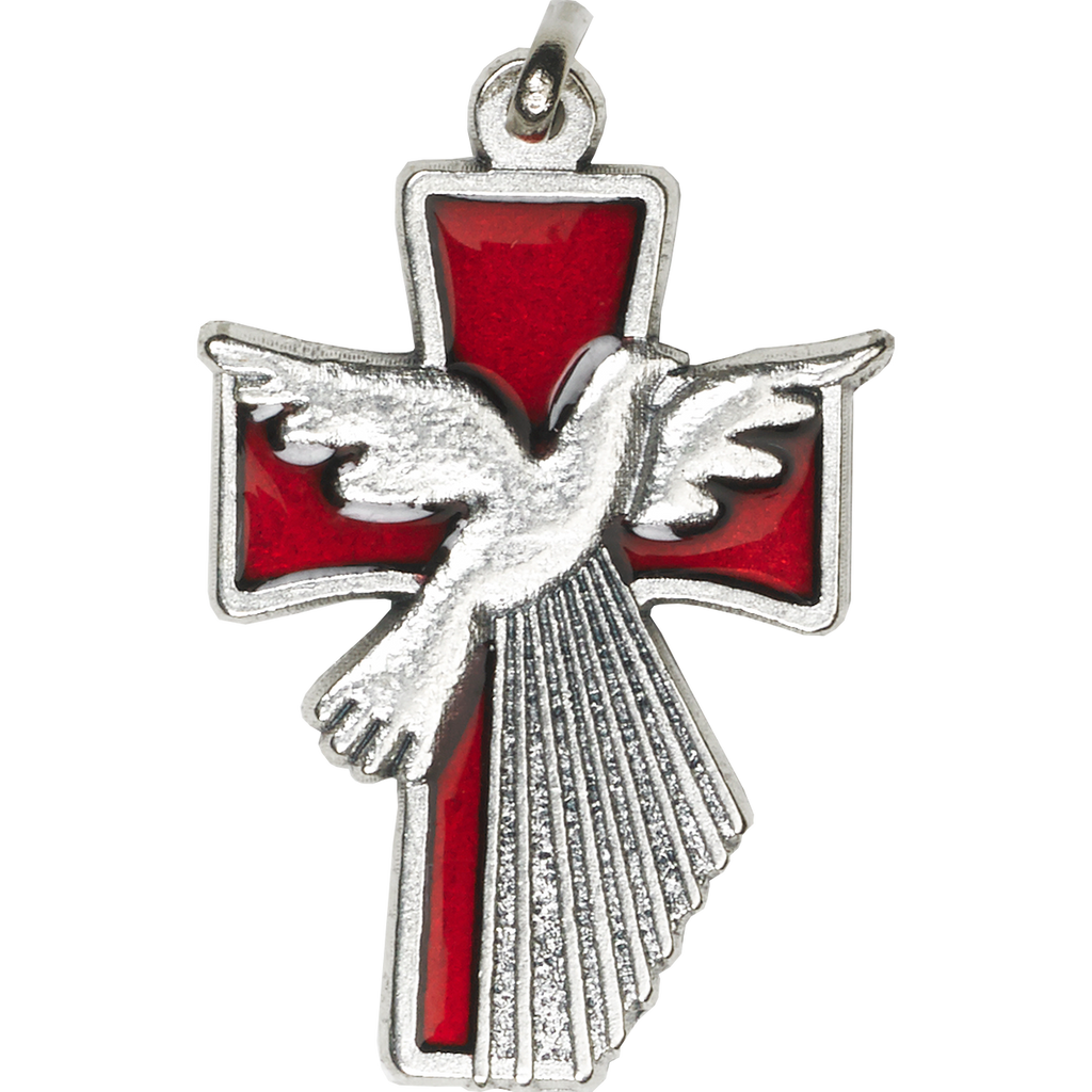 3 Inch Holy Spirit Cross - Silver Tone - Boxed