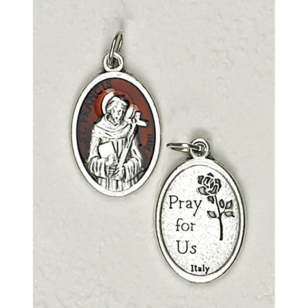 Saint Francis Double Sided Brown Enamel Medal - 4 Options