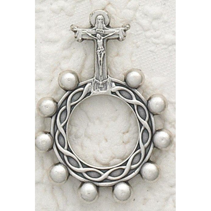 Trinity Cross - Finger Rosary - Silver Toned