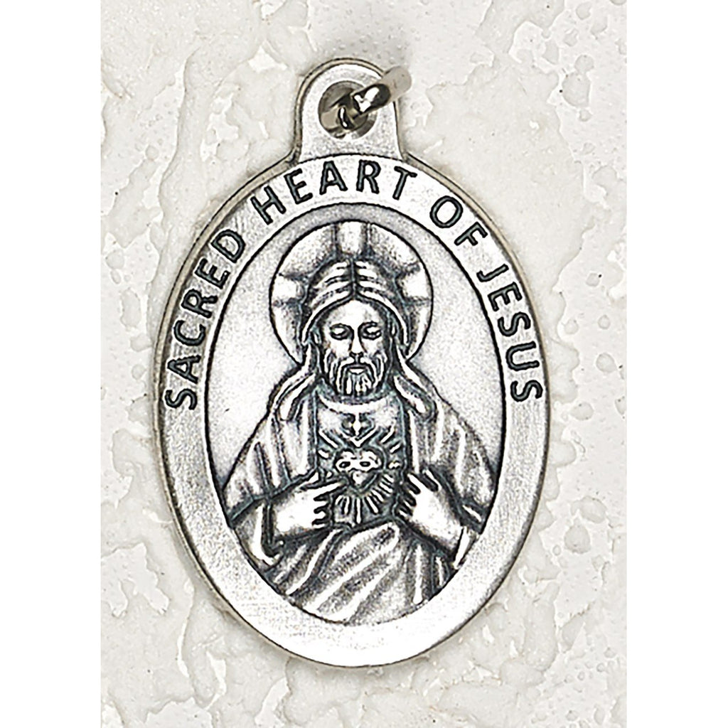 Sacred Heart Double Sided Medal - 1-1/2 Inch - 4 Options