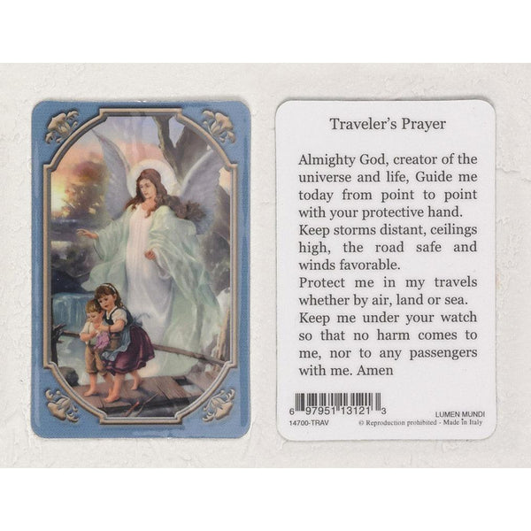 Guardian Angel Daily Inspiration Plastic Prayer Card - Pack of 25