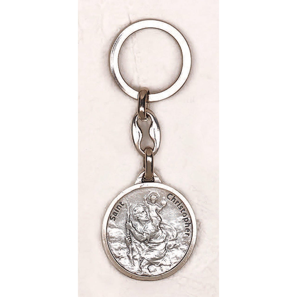 Saint Christopher Round Silver Tone - Version 3 - Pack of 6