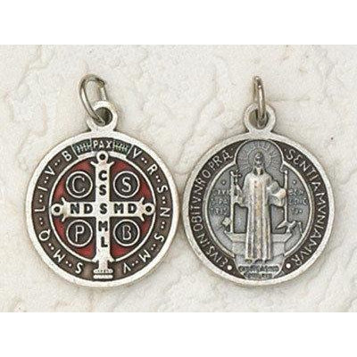 Saint Benedict Silver Tone with Brown Enamel Medal - 6 Options