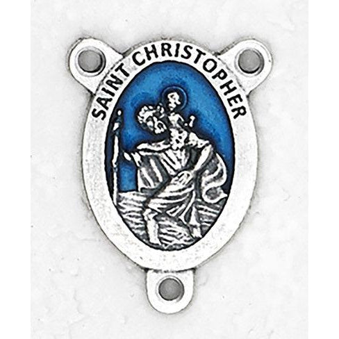 Enameled Saint Christopher Rosary Center - Pack of 25