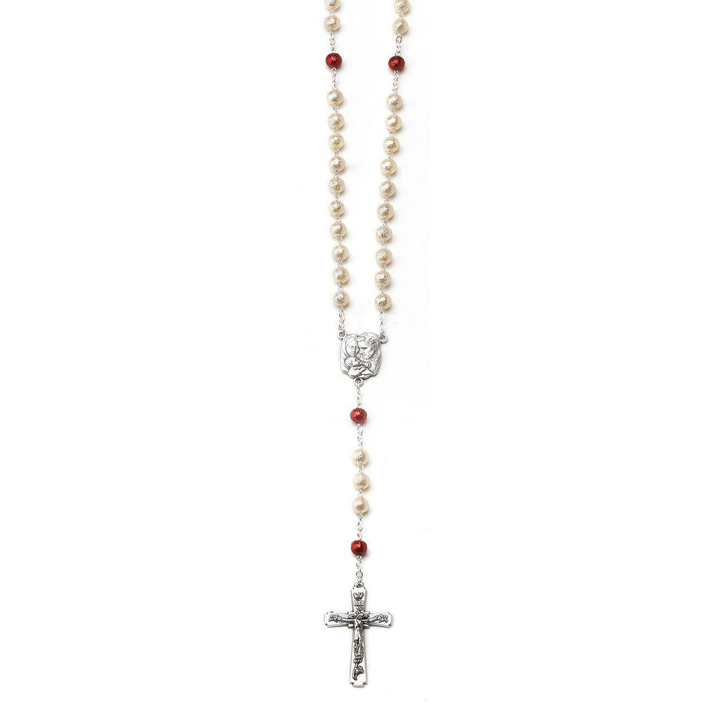 Holy Family - Glass Imitation Pearl Rosary