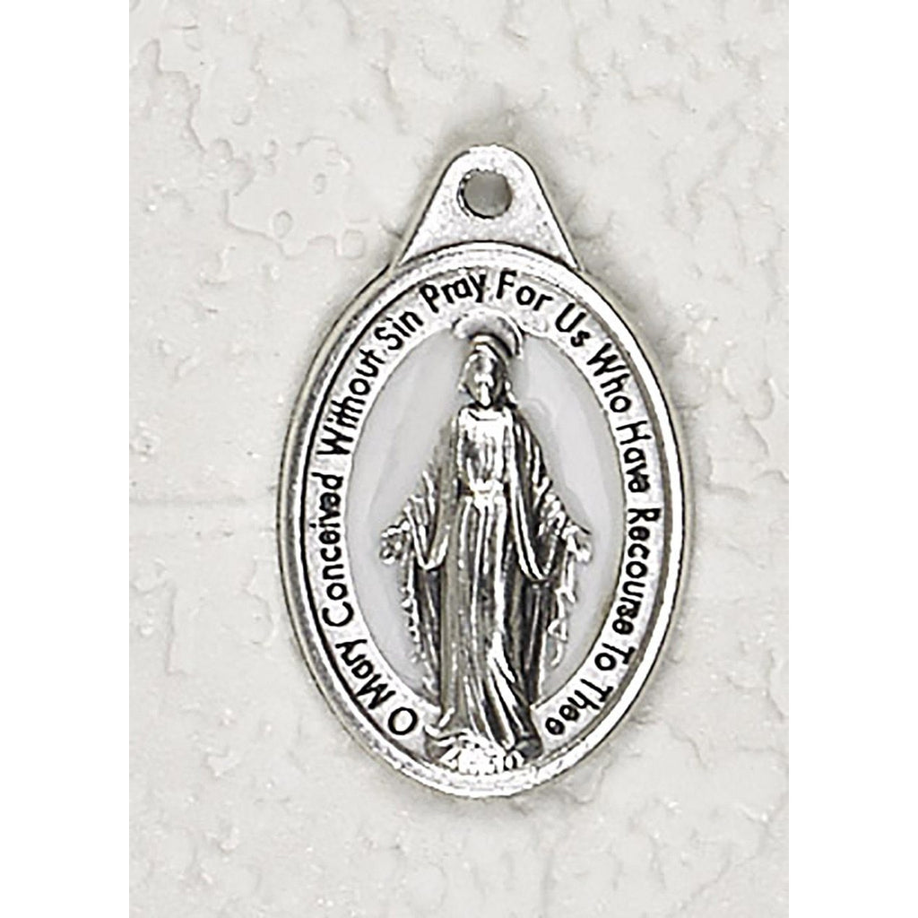 Miraculous Double Sided White Enamel Medal - 4 Options