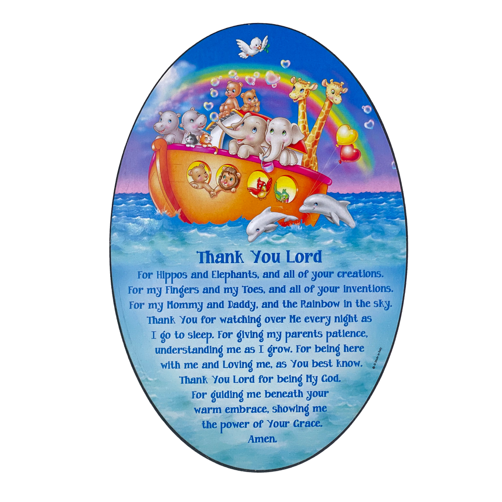 Noah's Ark Oval Wood Wall Plaque