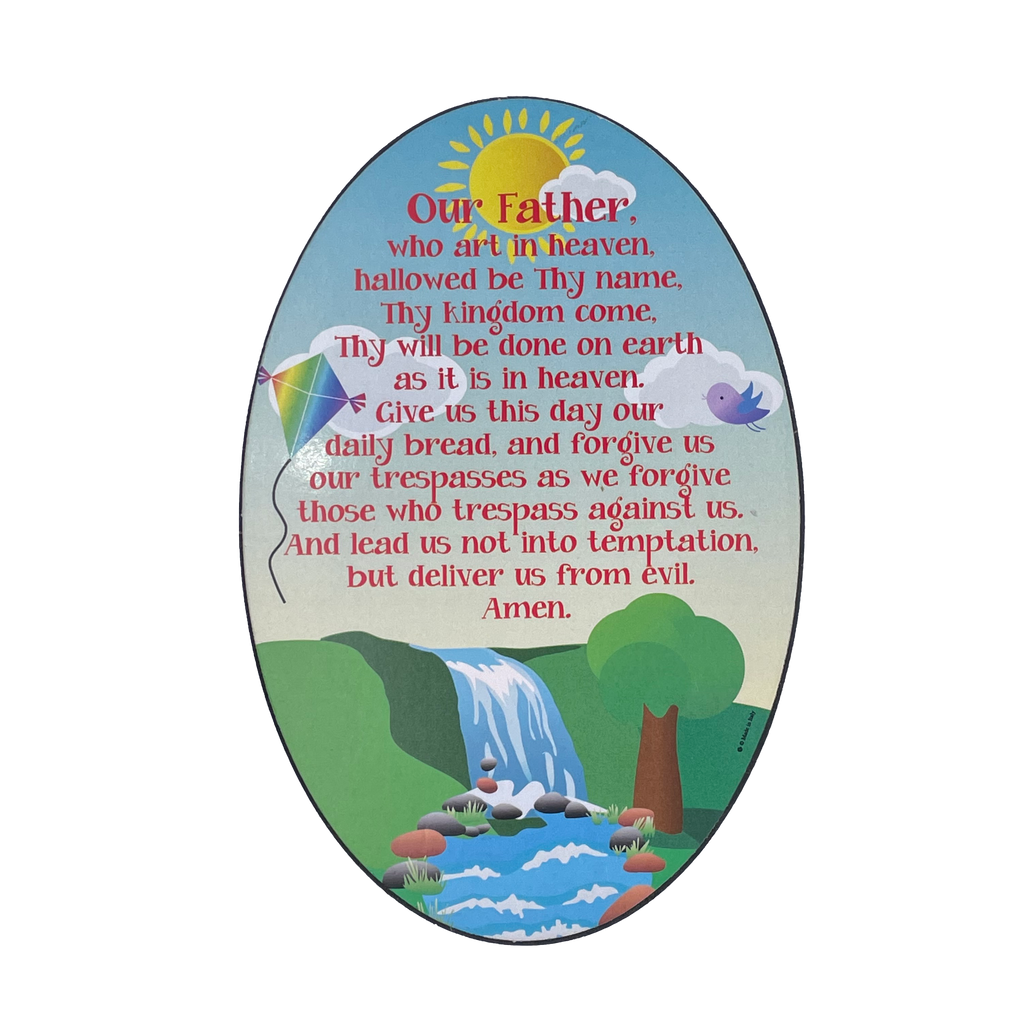Our Father Prayer Oval Wood Wall Plaque