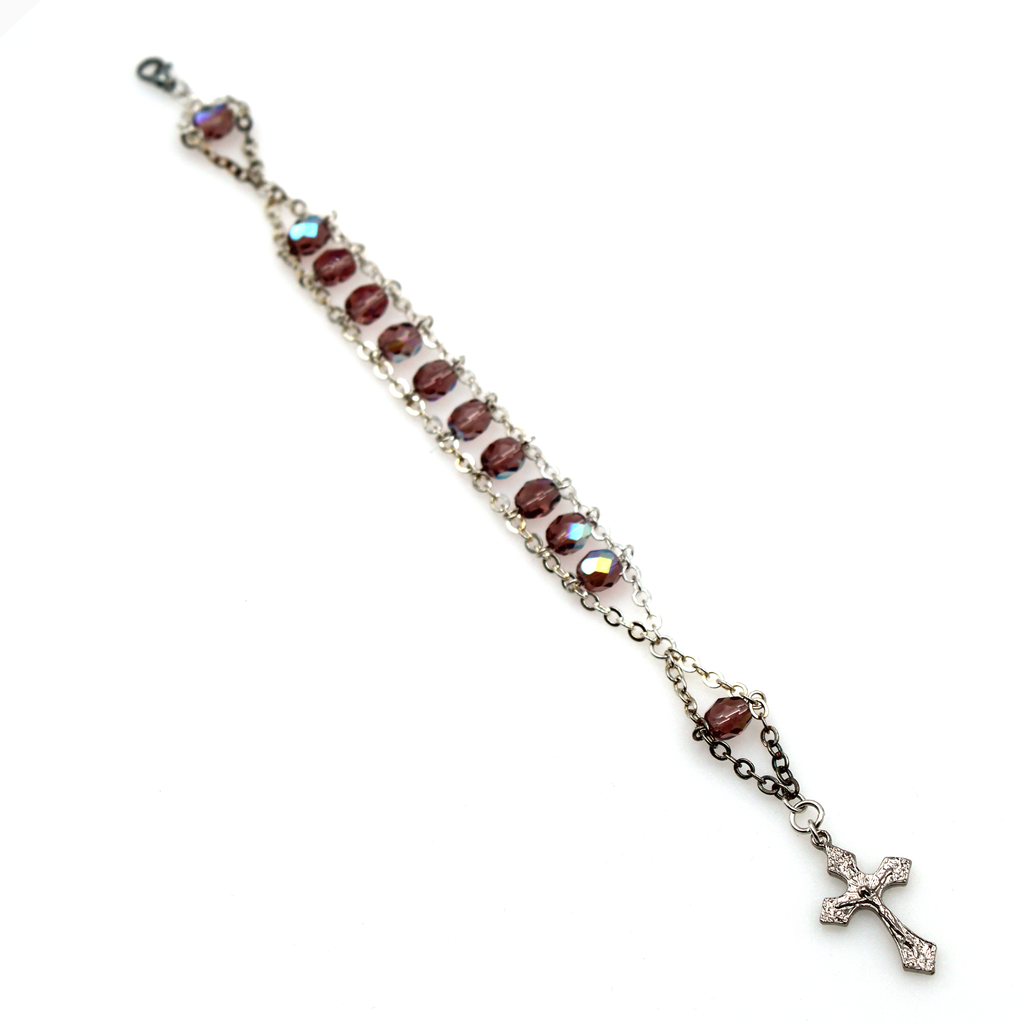 Light Purple Crystal Ladder Bracelet