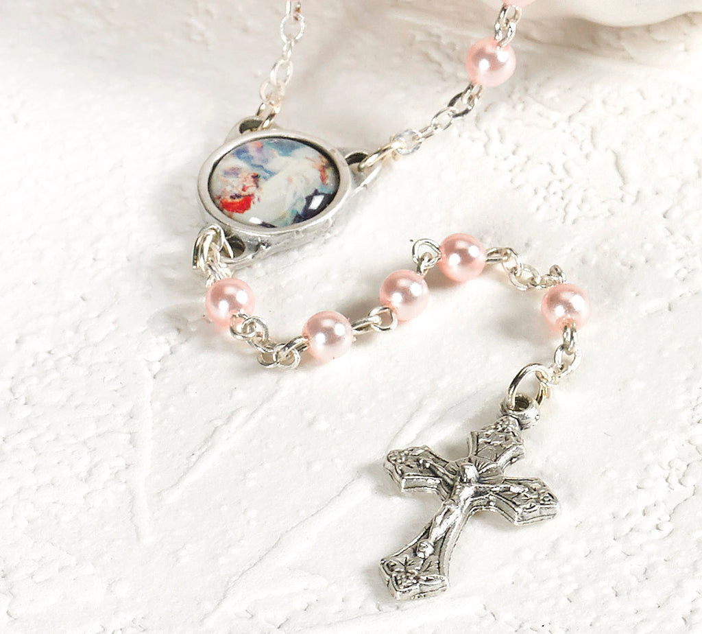 Faux Light Pink Pearl Rosary