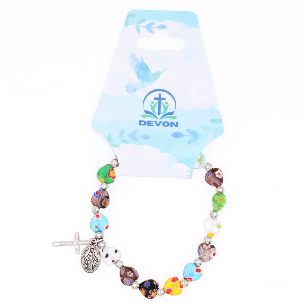 Imitation Murano Glass Rosary Bracelet - Pack of 4