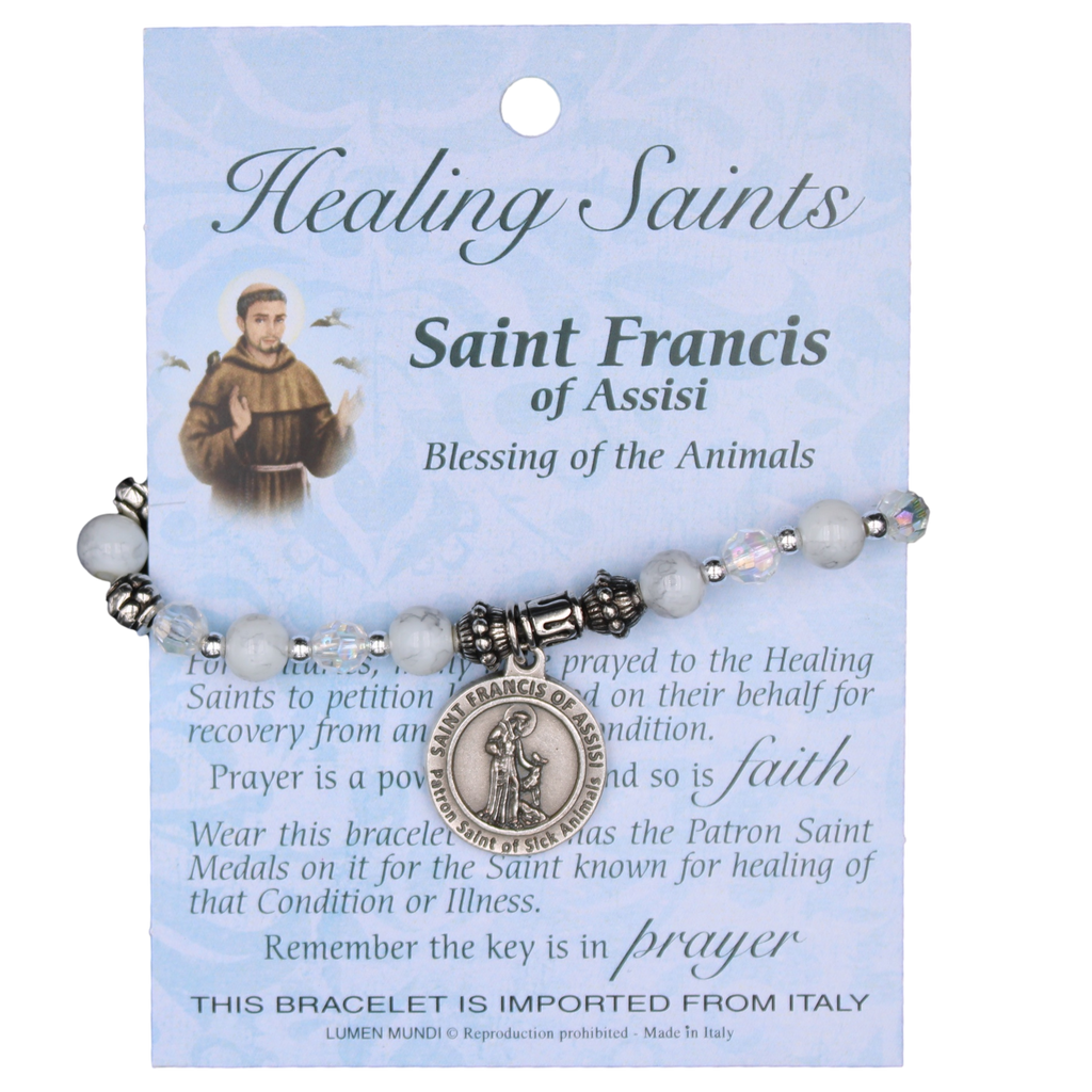 Healing Saint Italian Charm Bracelet - St. Francis of Assisi - Pack of 4