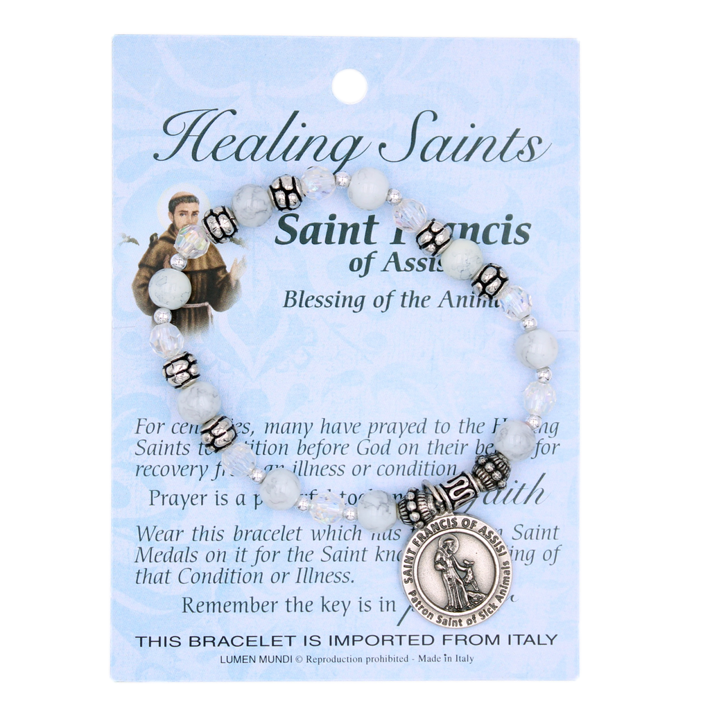 Healing Saint Italian Charm Bracelet - St. Francis of Assisi - Pack of 4