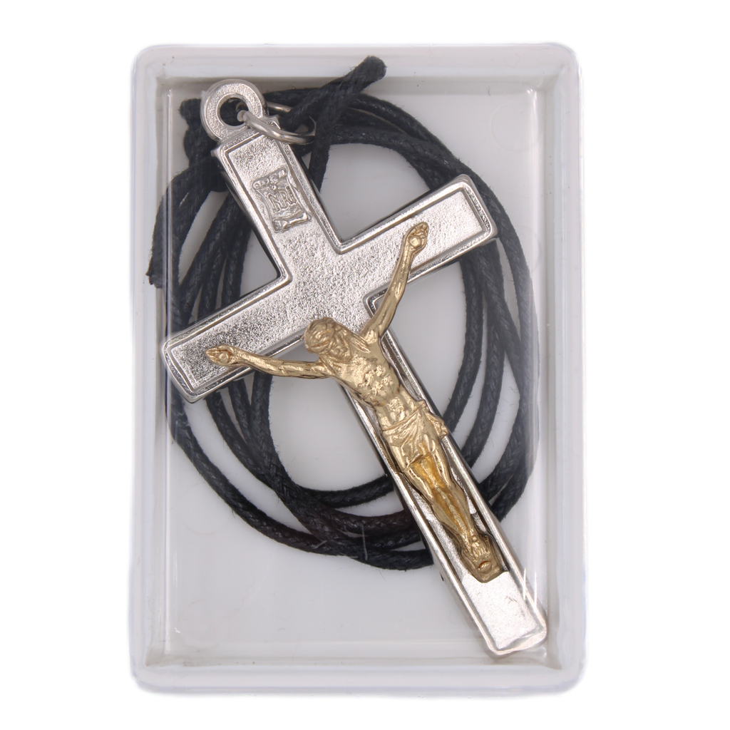 Silver Tone Crucifix with Gold Tone Corpus