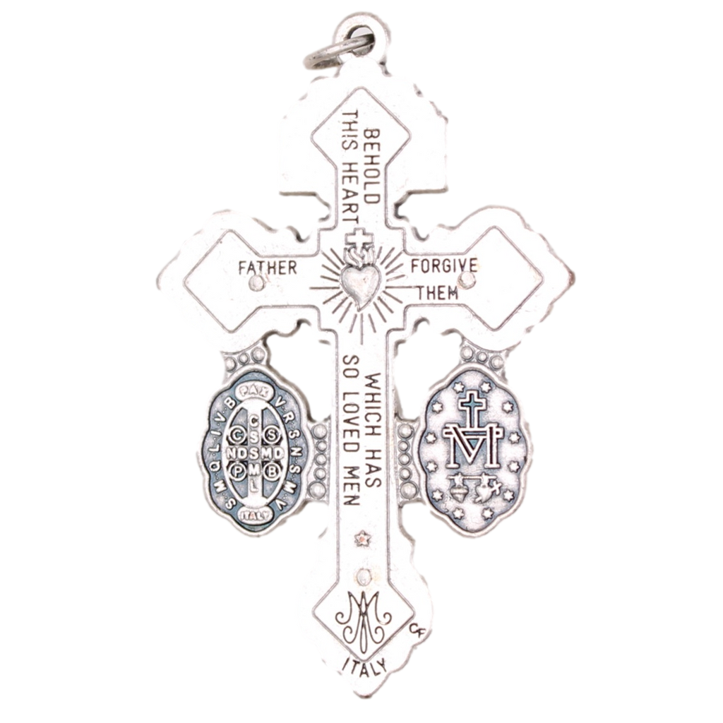 Silver-tone Special Pardon Pendant/Rosary Crucifix