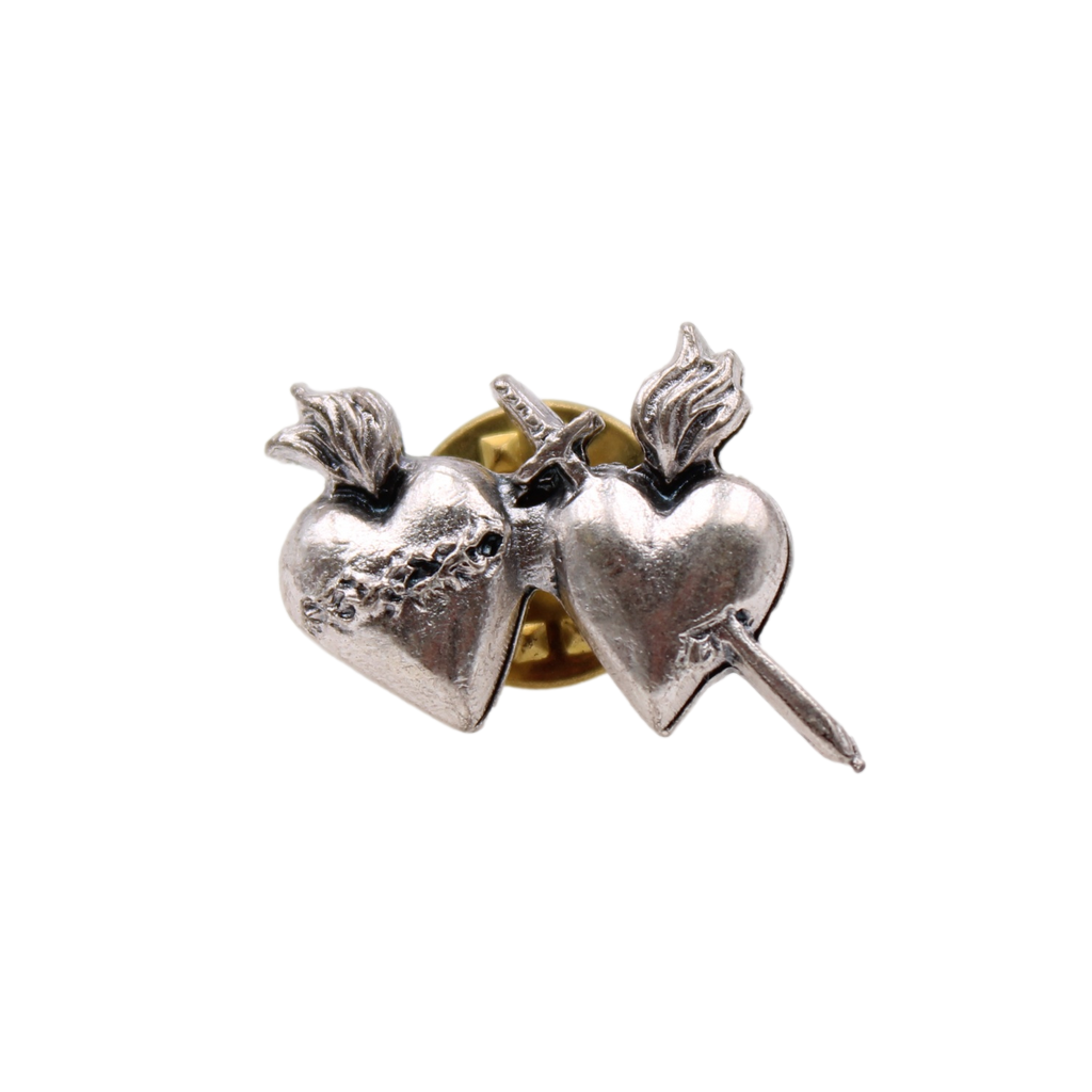 Twin Heart Lapel Pin