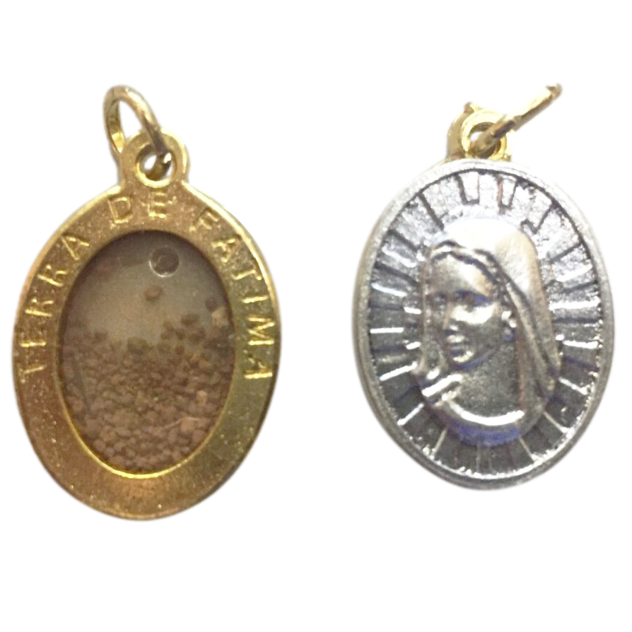 Silver Tone Medal with Saint Fatima and Earth from Fatima - Pack of 25