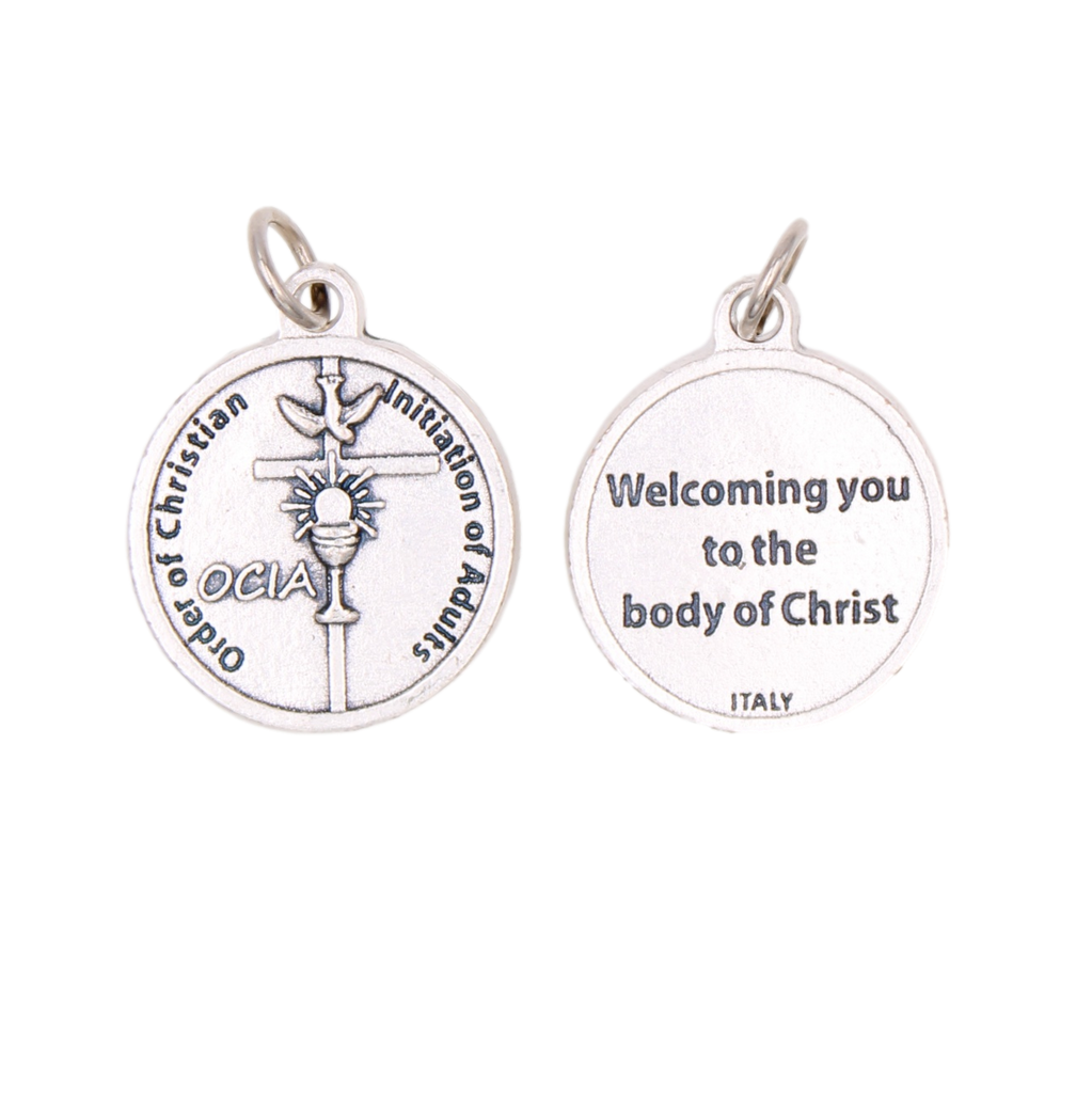 OCIA Silver Tone 3/4" Round Medal