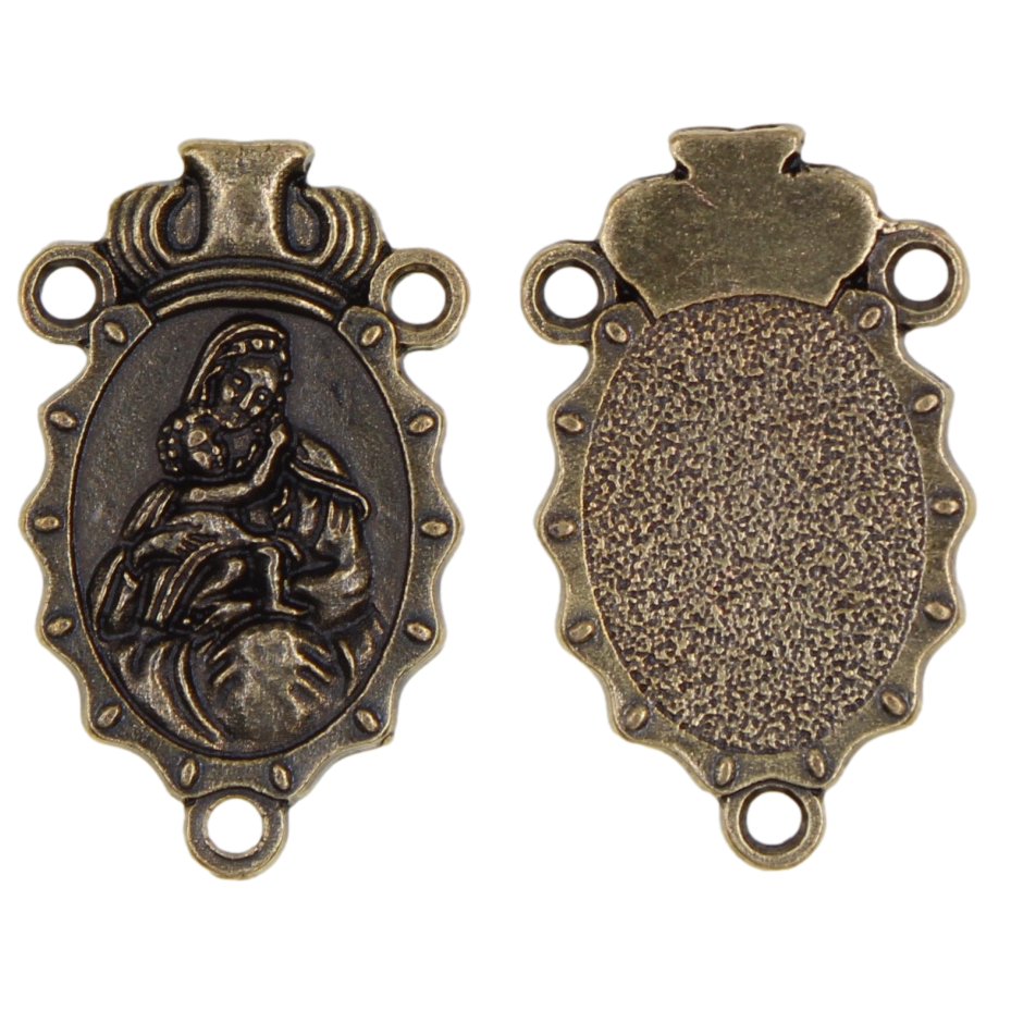 Mother and Child Crest 1" Center - brass-tone - Pack of 25