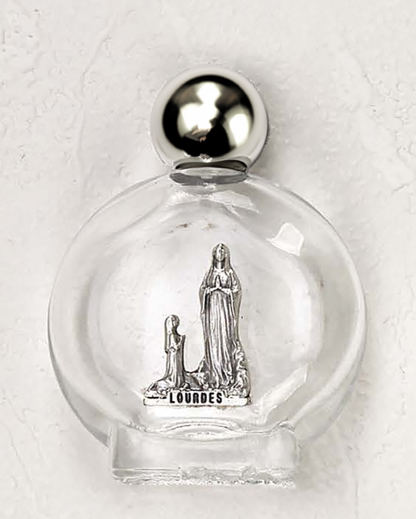Lady of Lourdes Small Silhouette Glass Holy Water Bottle - Pack of 12