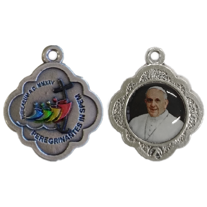 Jubilee Silver Tone 1-inch Medal with Multi Color Design