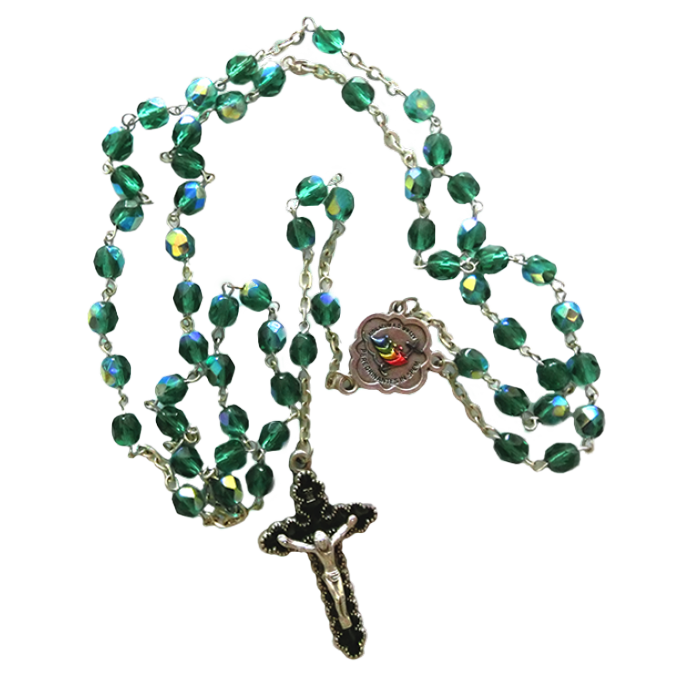 Jubilee Rosary with Jubilee Multi Color Center and matching Crucifix