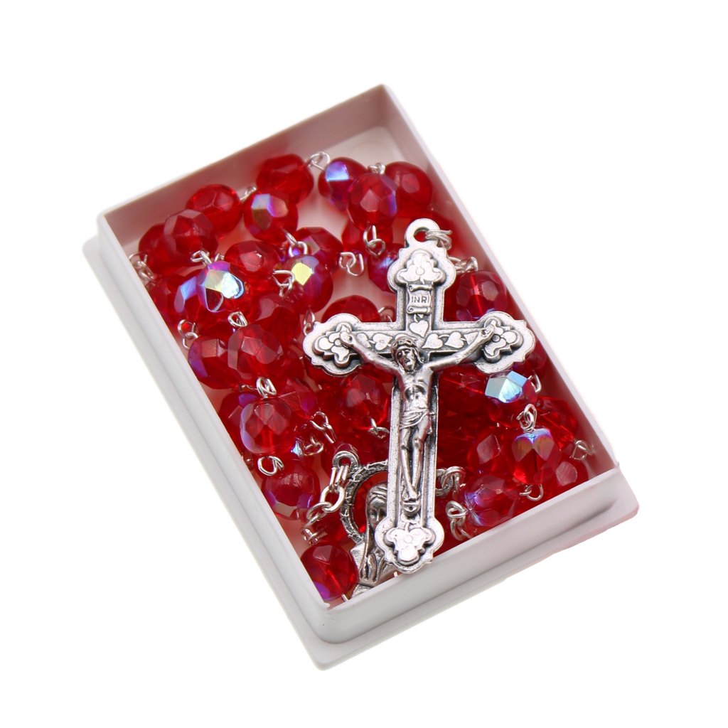 Red Crystal Mary Rosary