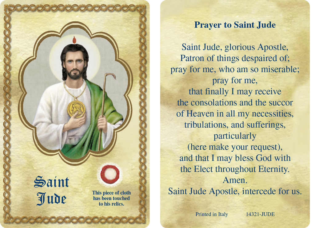 Saint Jude Relic Card - Pack of 25