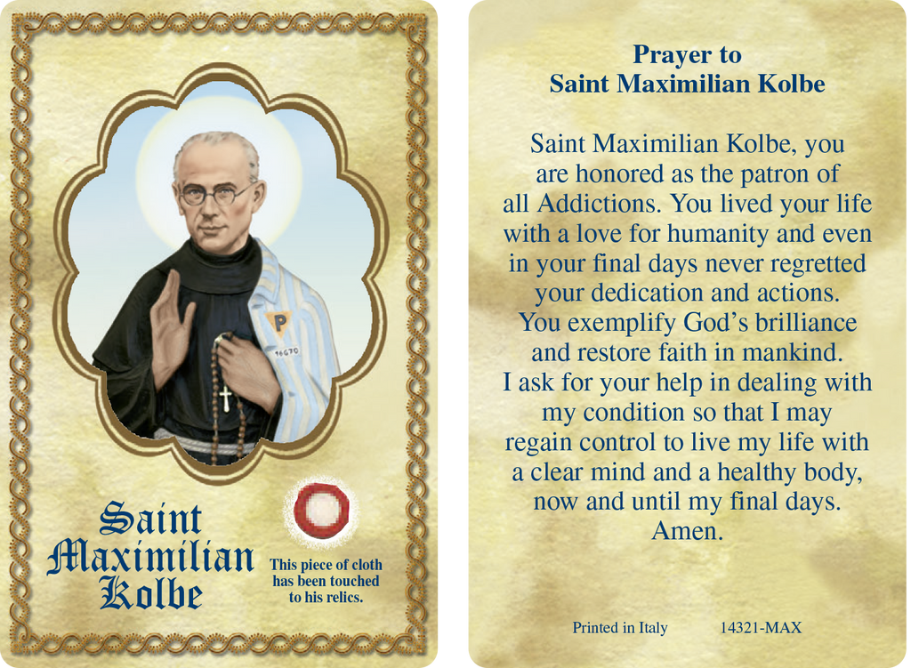 Saint Max Kolbe Relic Card - Pack of 25
