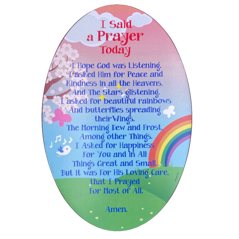 I Said A Prayer Oval Wood Wall Plaque