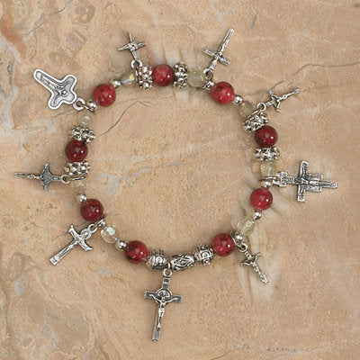 Crosses of the World Charm Bracelet. Min 4