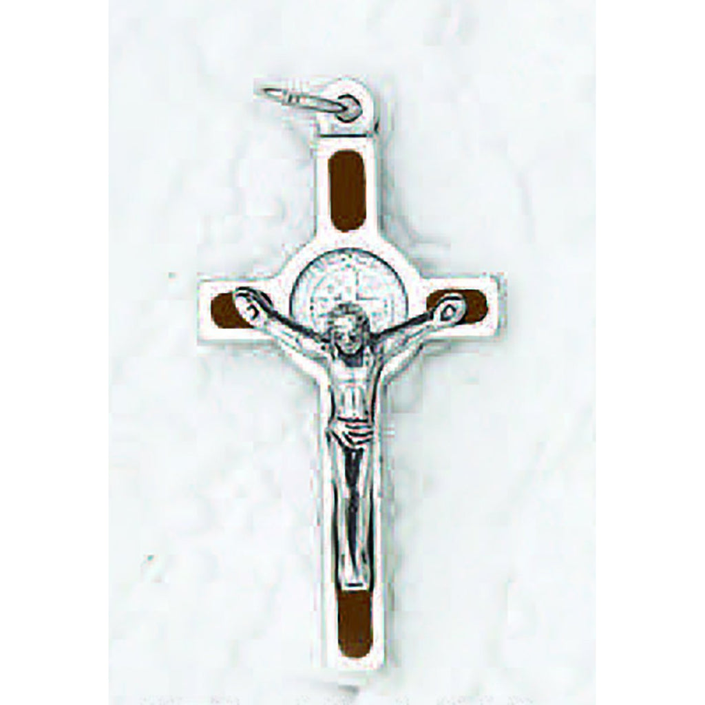 Saint Benedict Silver Tone Enameled Crosses - 10 Options