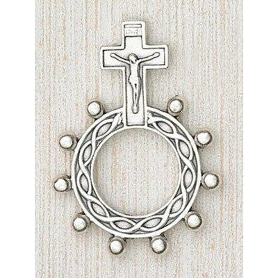 Crucifix - Finger Rosary - Silver Tone