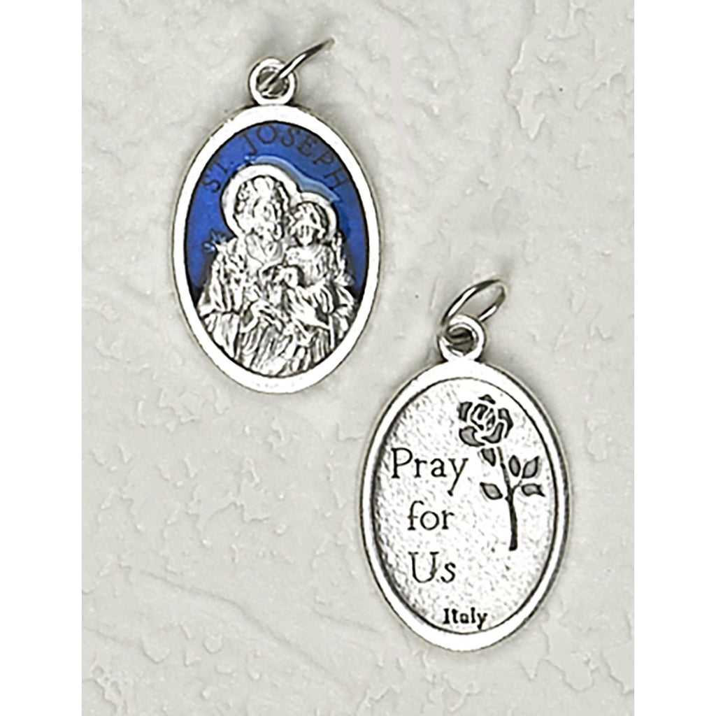 Saint Joseph Double Sided Blue Enamel Medal - 4 Options