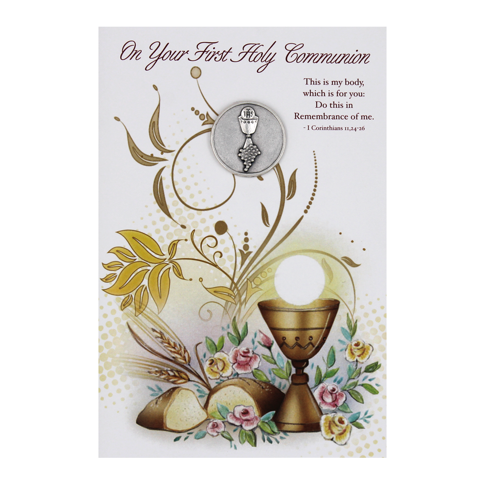First Holy Communion Card with Token - Pack of 6