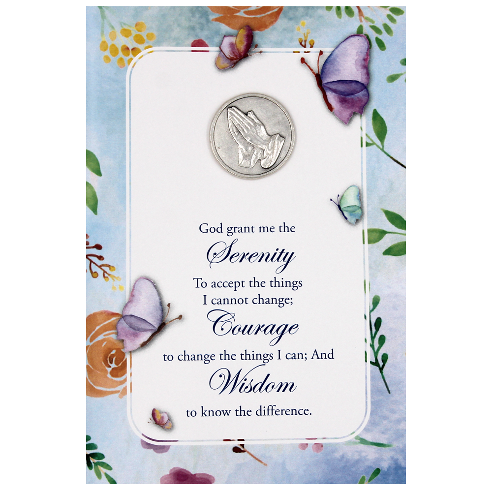 Serenity Prayer Greeting Card with Removable Pocket Token and Envelope