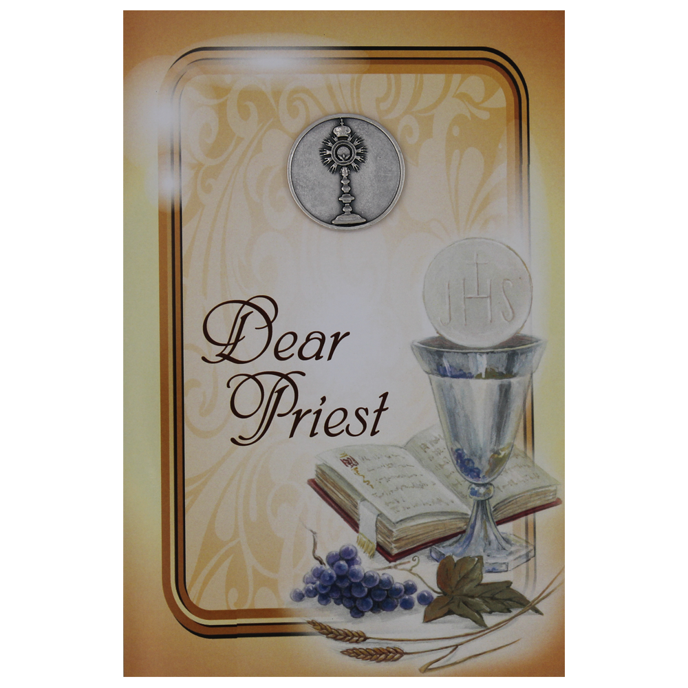 Dear Priest Greeting Card with Removable Pocket Token and Envelope