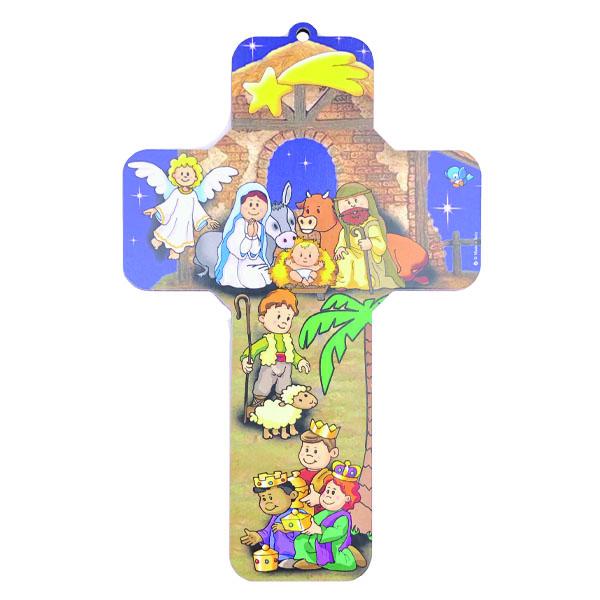 Cross with Nativity and White Angel