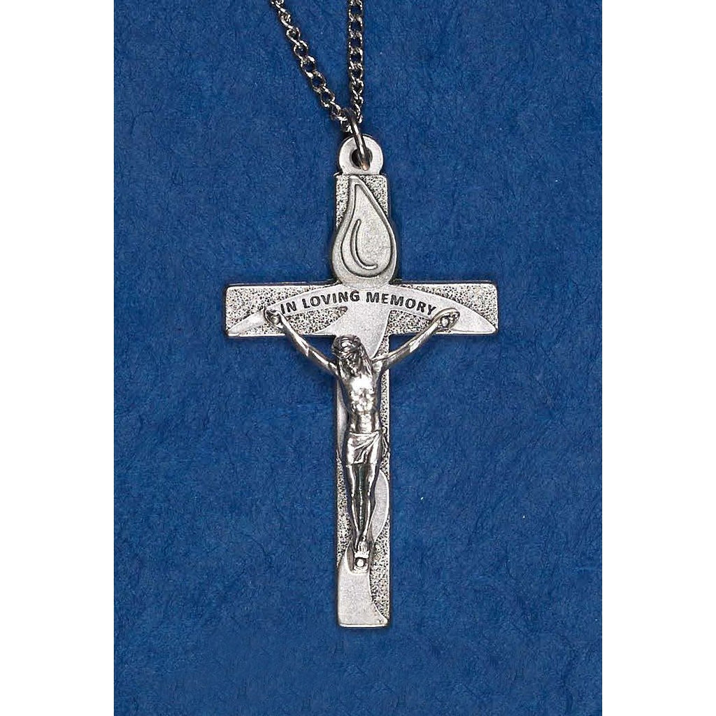 In Loving Memory Silver-tone 3 inch Crucifix