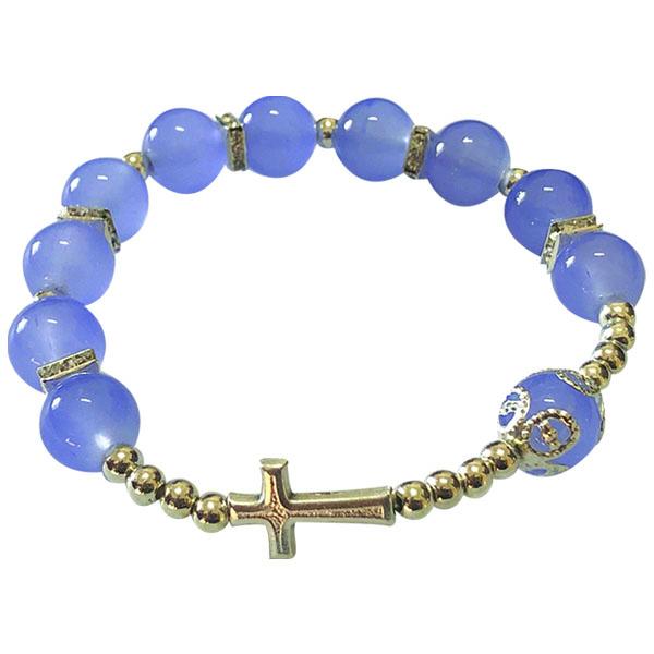 Light Blue Cross Stretch Bracelet
