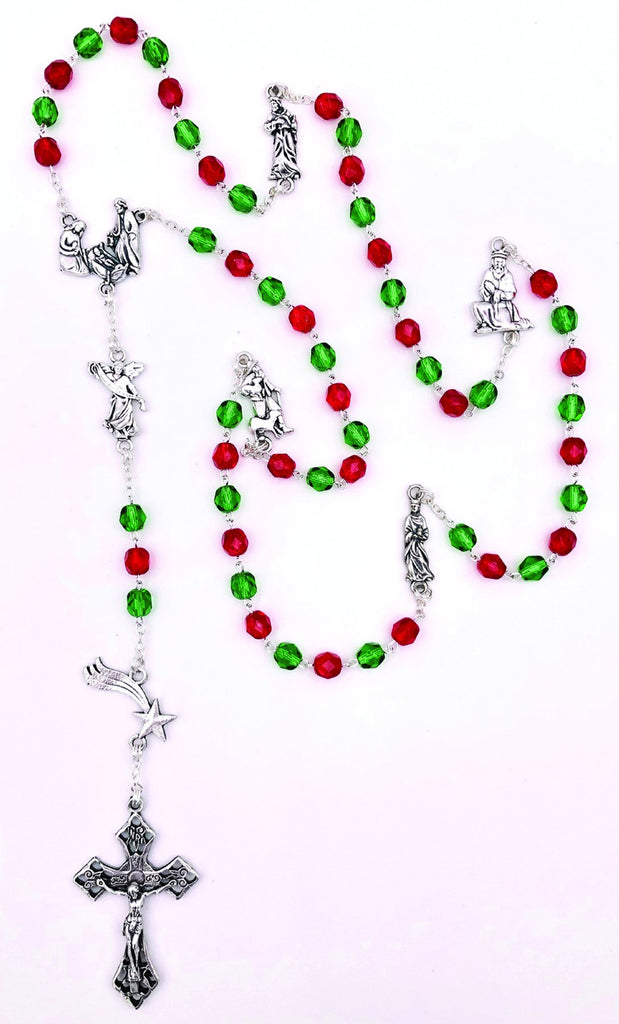 Red and Green Crystal Rosary