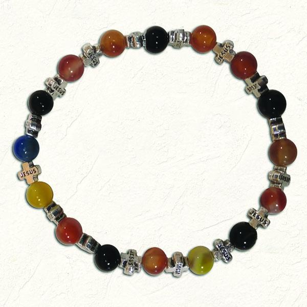 Multi Color Glass Stretch Bracelet