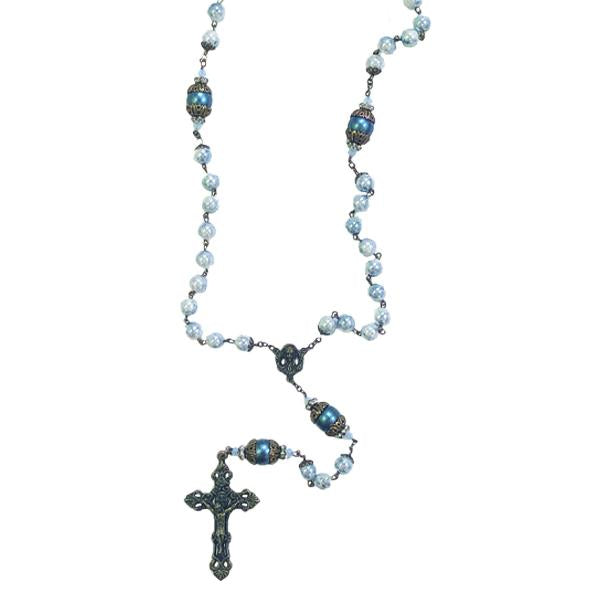 Vintage Rustic Rosary - Blue