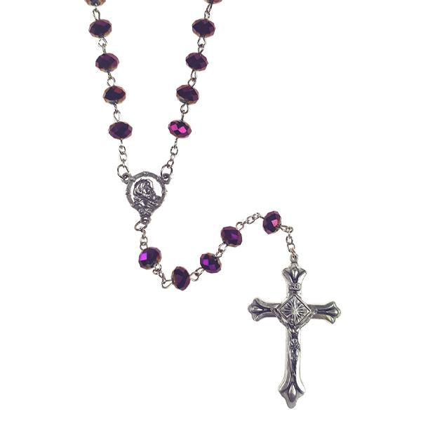 Metallic Crystal Rosary - Purple