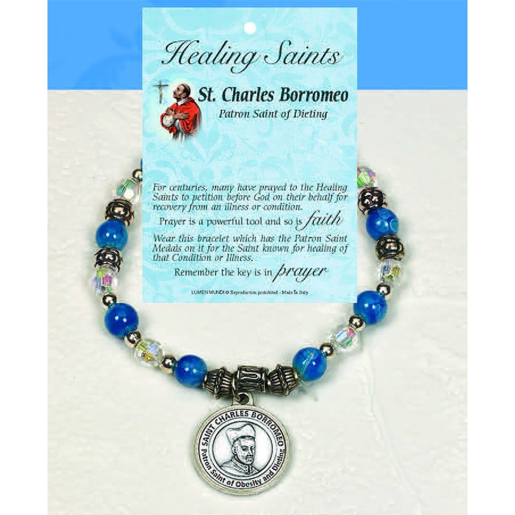 Healing Saint Italian Charm Bracelet - St Charles Borromeo - Pack of 4
